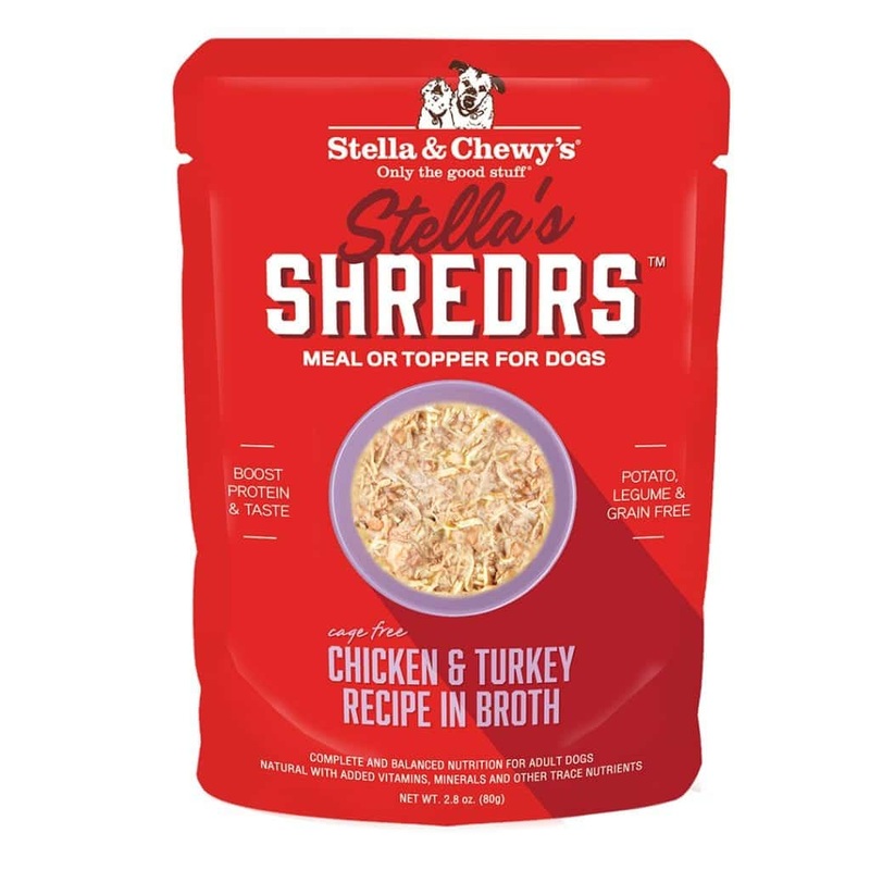 Stella & Chewy’s Shredrs Chicken & Turkey in Broth Topper for Dogs