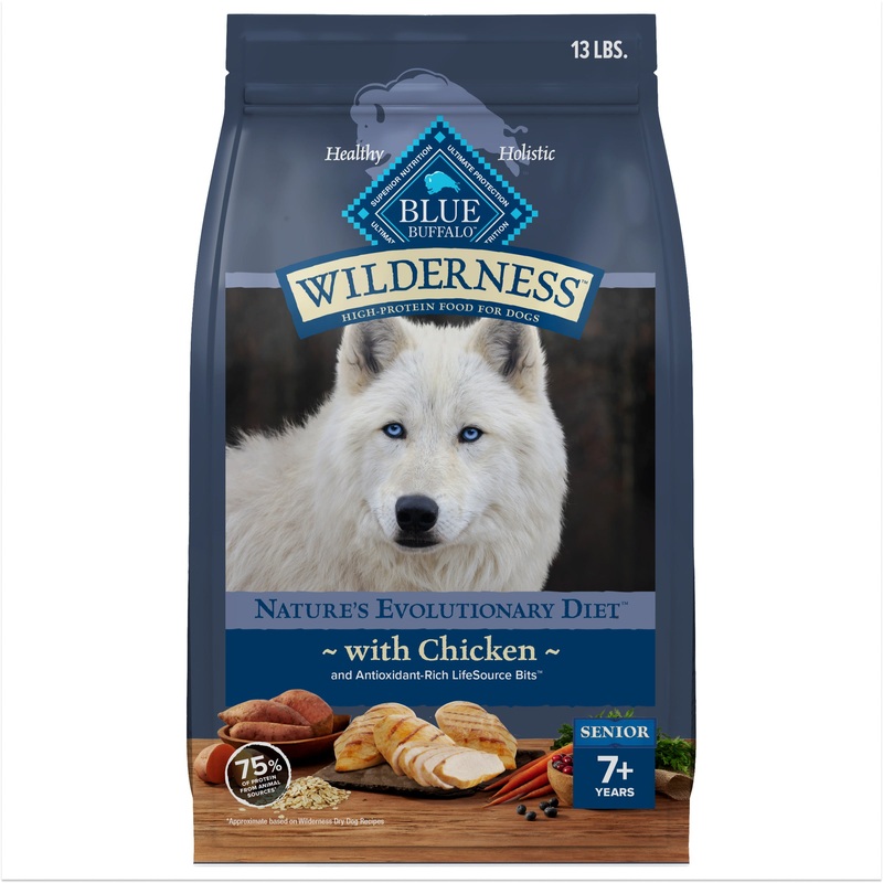 Blue Buffalo Wilderness Chicken High Protein Recipe Senior Dry Dog Food