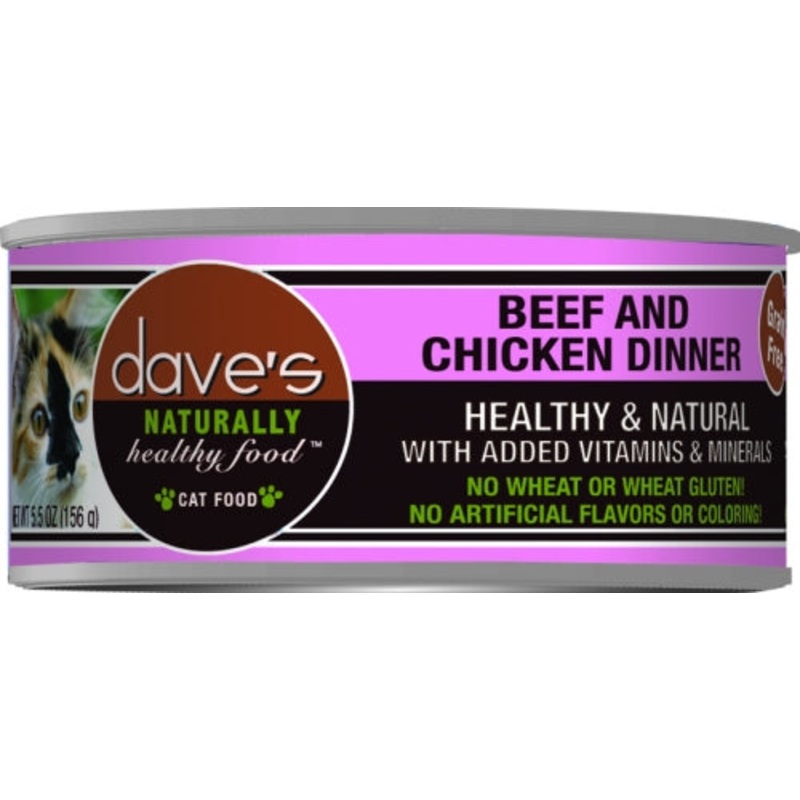 Dave’s Naturally Healthy Beef and Chicken Canned Cat Food
