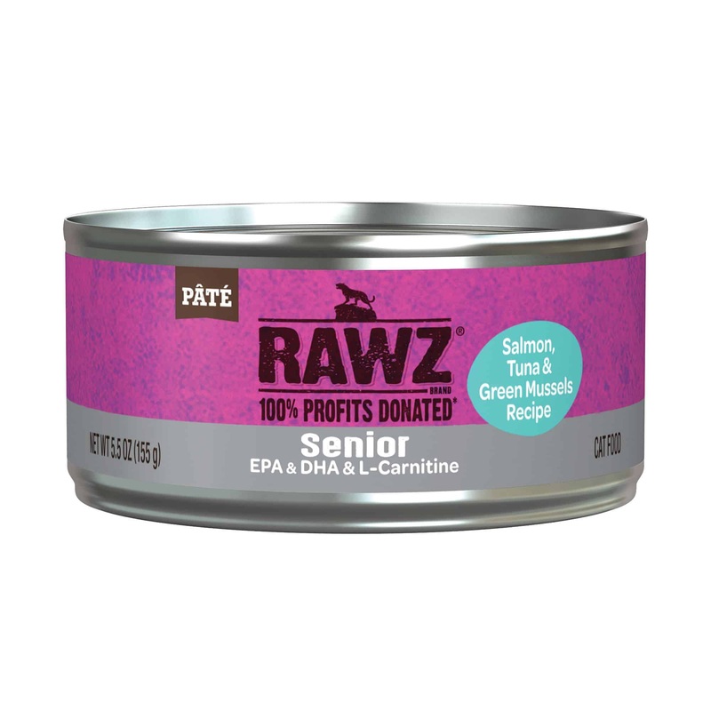RAWZ Senior Salmon, Tuna & New Zealand Green Mussels Canned Cat Food