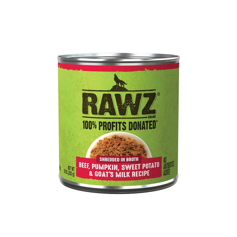 RAWZ Shredded Beef, Pumpkin, Sweet Potato & Goat’s Milk Canned Dog Food