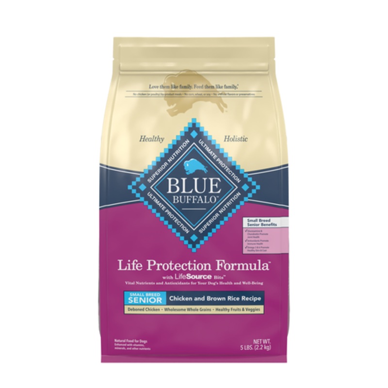 Blue Buffalo Life Protection Natural Chicken & Brown Rice Recipe Small Breed Senior Dry Dog Food