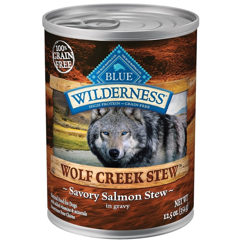 Blue Buffalo Wilderness Wolf Creek Stew Savory Salmon Stew Canned Dog Food