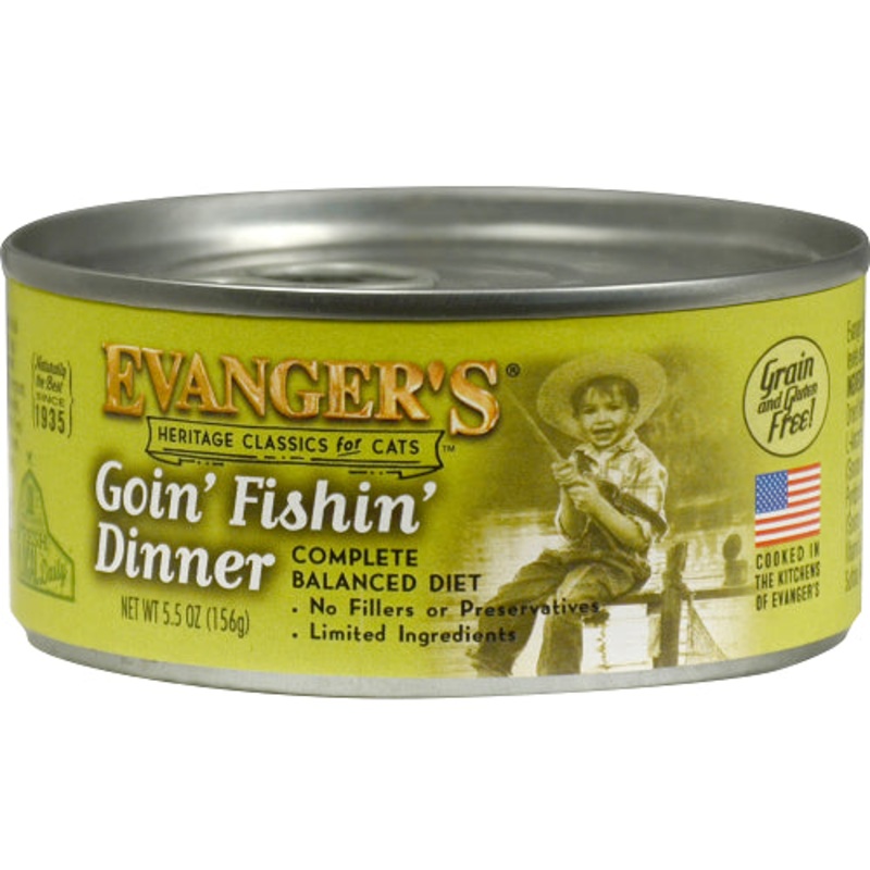 Evanger’s Classic Recipe Grain Free Goin FIshin Dinner Canned Cat Food