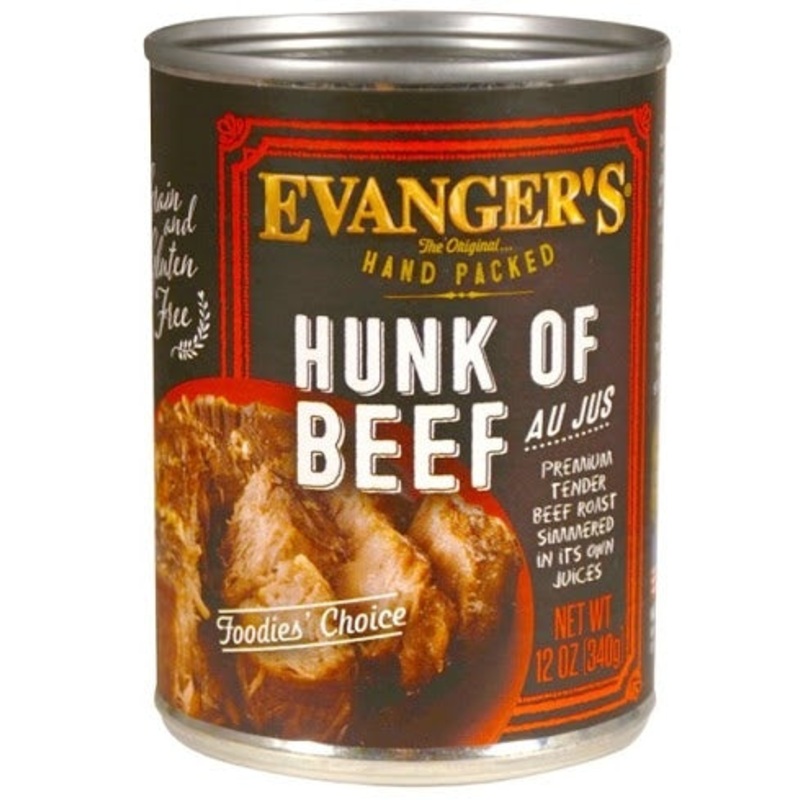 Evanger’s Hand Packed Hunk of Beef Canned Dog Food