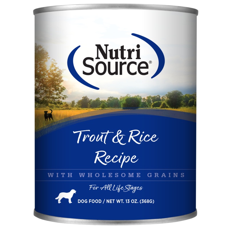 NutriSource Adult Trout & Rice Canned Dog Food