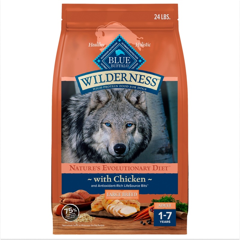 Blue Buffalo Wilderness High Protein Chicken Recipe Adult Large Breed Dry Dog Food