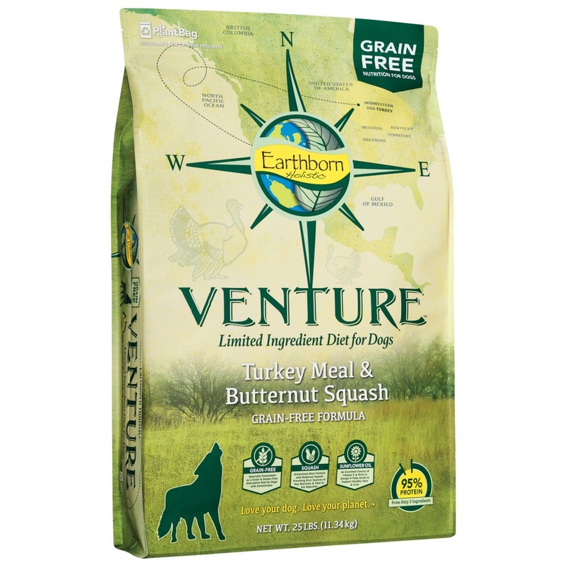 Earthborn Holistic Venture Grain Free Turkey Meal and Butternut Squash Dry Dog Food