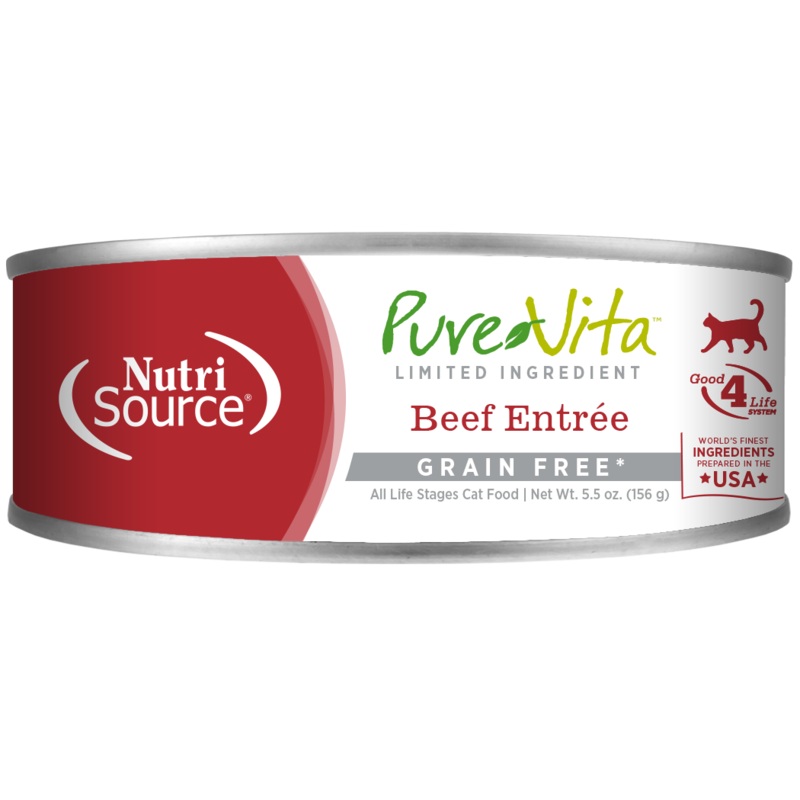 PureVita Grain Free 96% Real Beef Entree Canned Cat Food