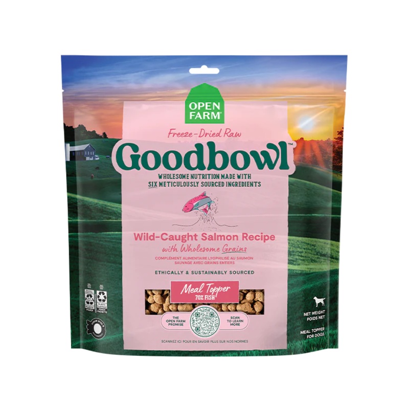 Open Farm Goodbowl Wild Caught Salmon Recipe Freeze Dried Raw Topper for Dogs