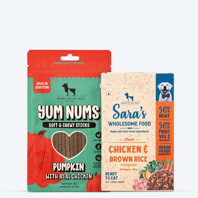 HUFT YumFeast Treat & Wet Food Combo: Pumpkin & Chicken With Brown Rice For Dogs