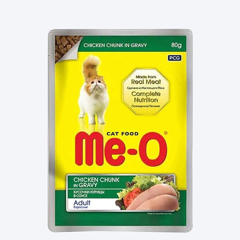 Me-O Chicken Chunk In Gravy Adult Wet Cat Food – 80 g packs