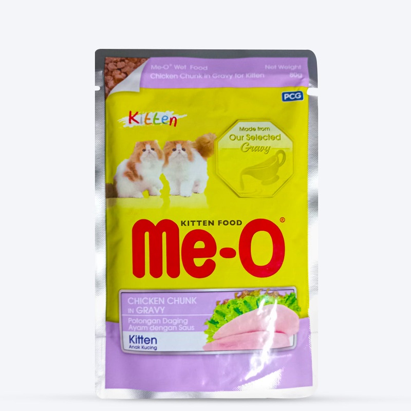 Me-O Chicken Chunk In Gravy Wet Food For Kitten – 80 gm Pack