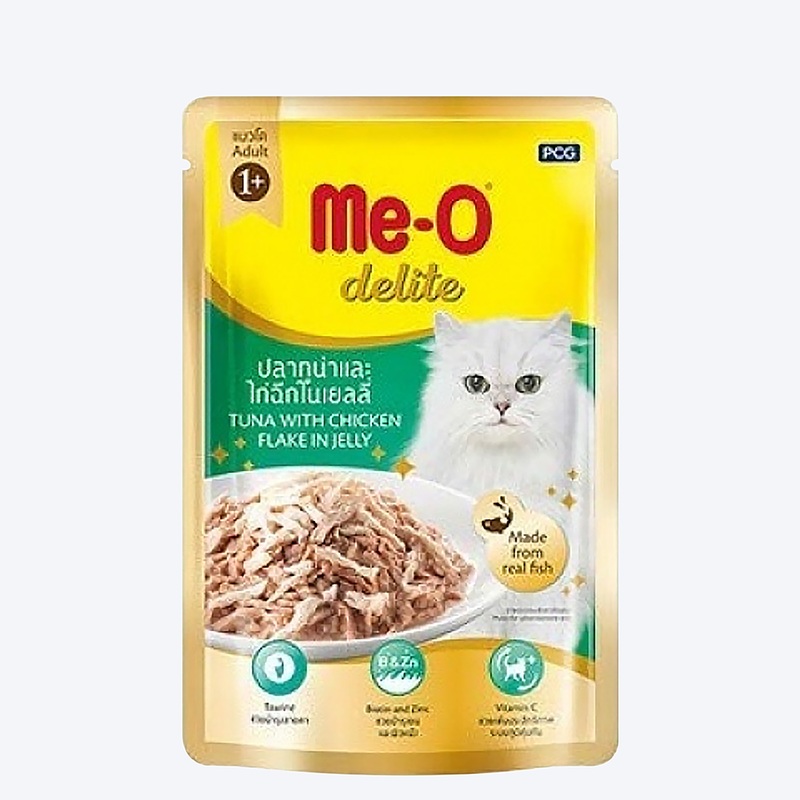 Me-O Delite Tuna with Chicken Flake in Jelly Wet Cat Food – 70 g packs