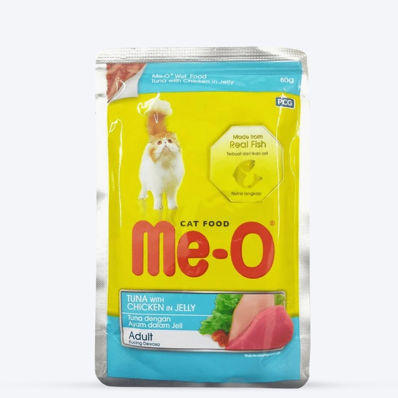 Me-O Wet Food Tuna with Chicken in Jelly Wet Cat Food – 80 g packs