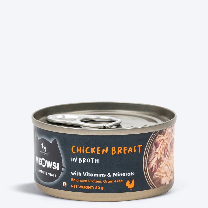 Meowsi by HUFT Chicken Breast In Broth Canned Cat Wet Food – 80 gm
