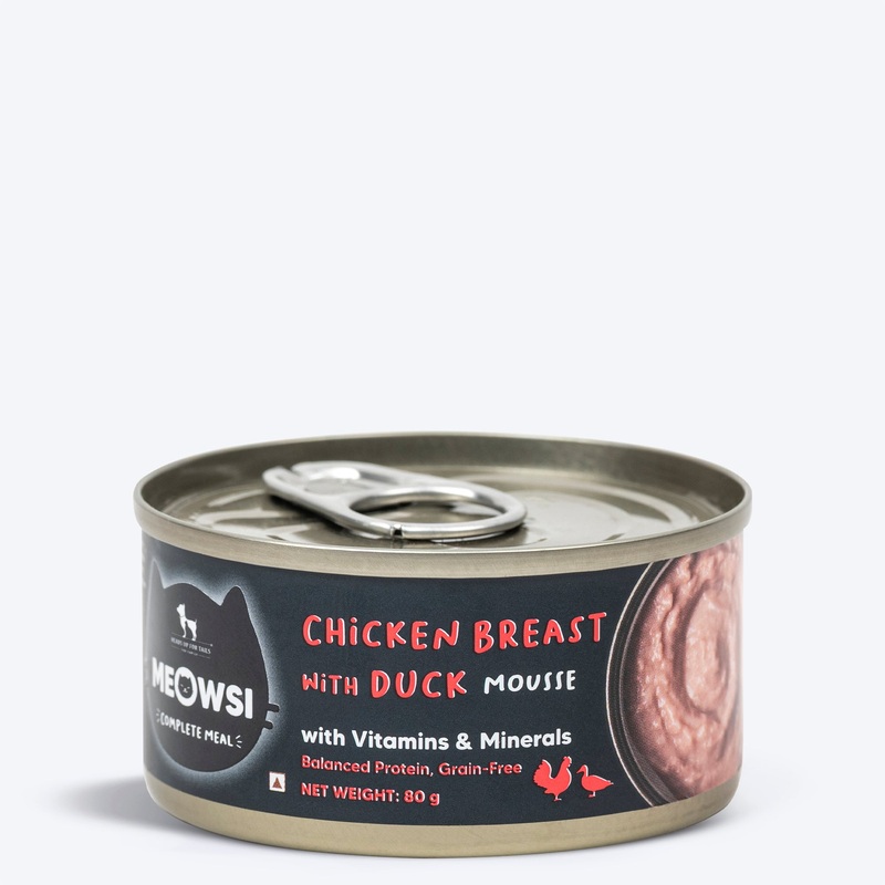 Meowsi by HUFT Chicken Breast With Duck Mousse Canned Cat Wet Food – 80 gm