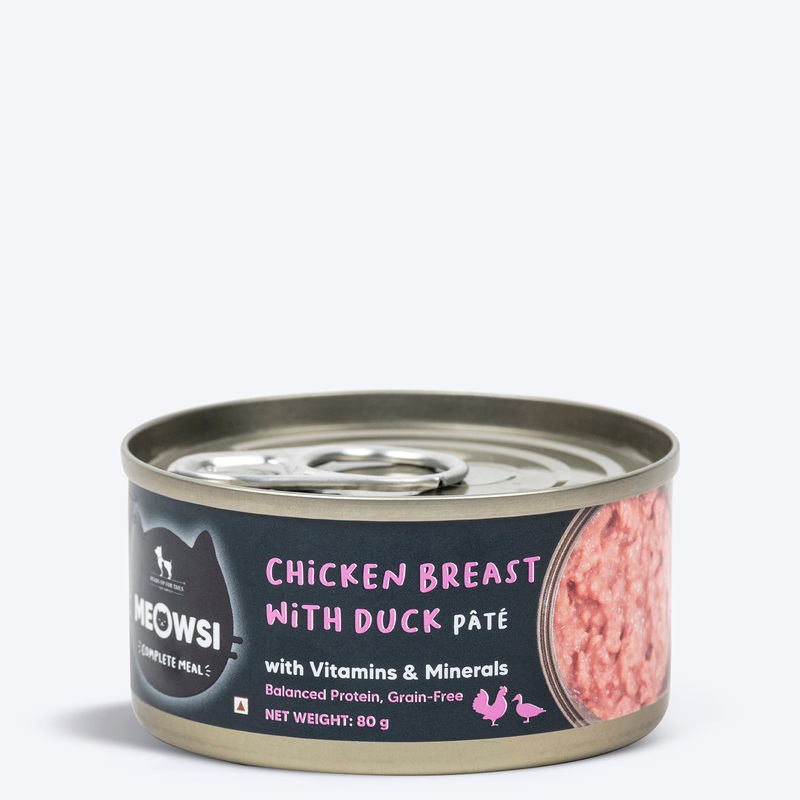 Meowsi by HUFT Chicken Breast With Duck Pate Canned Cat Wet Food – 80 gm