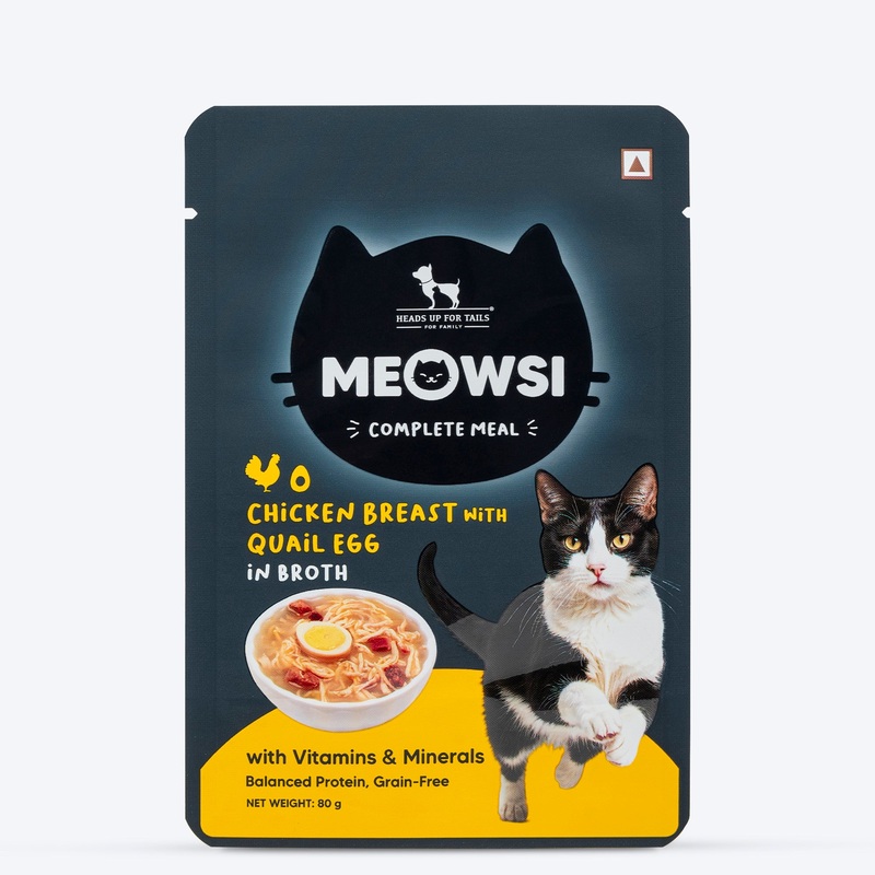 Meowsi by HUFT Chicken Breast With Quail Egg In Broth Cat Wet Food – 80 gm