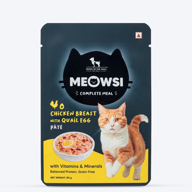 Meowsi by HUFT Chicken Breast With Quail Egg Pate Cat Wet Food – 80 gm