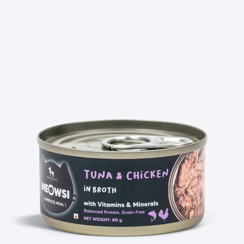 Meowsi by HUFT Tuna & Chicken In Broth Canned Cat Wet Food – 80 gm