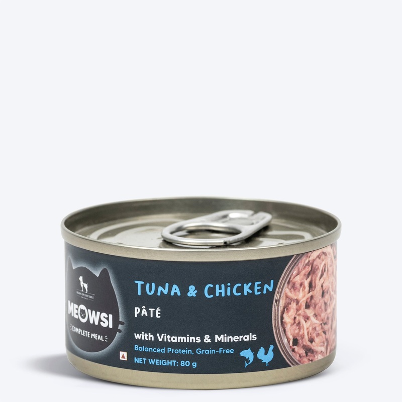 Meowsi by HUFT Tuna & Chicken Pate Canned Cat Wet Food – 80 gm