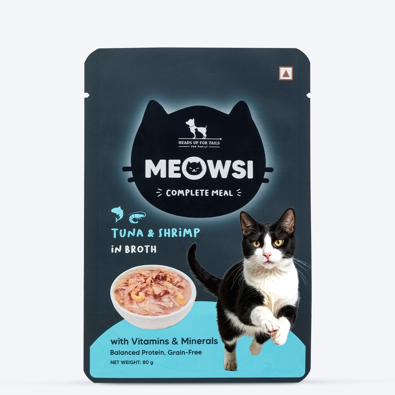 Meowsi by HUFT Tuna & Shrimp in Broth Cat Wet Food – 80 gm