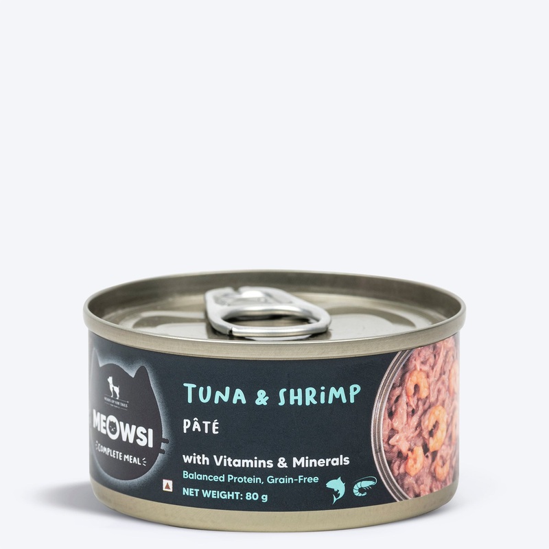 Meowsi by HUFT Tuna & Shrimp Pate Canned Cat Wet Food – 80 gm