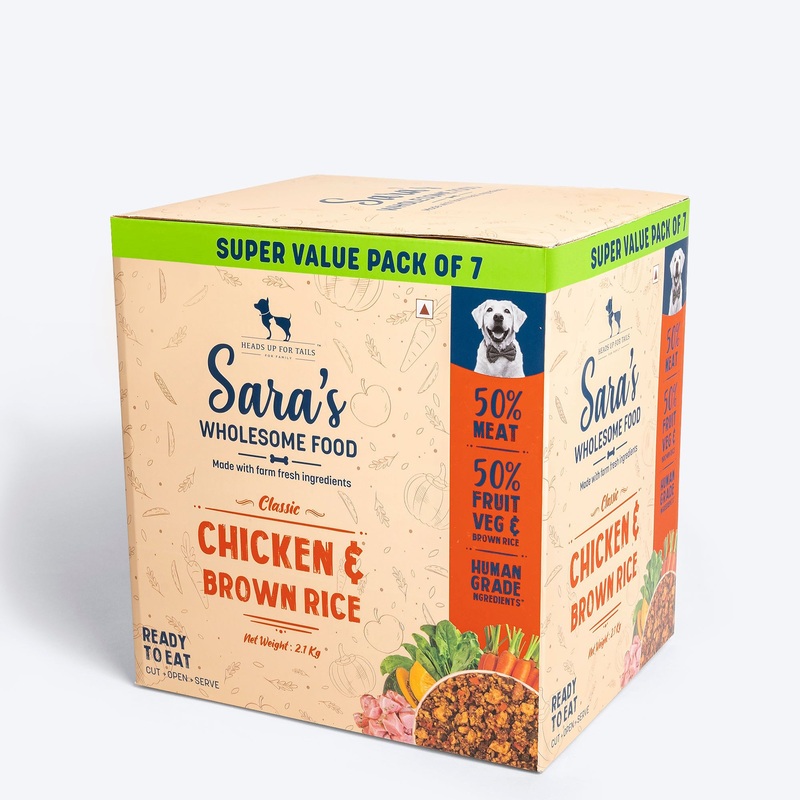 Sara’s Wholesome Classic Chicken And Brown Rice Dog Food – (7 x 300g)