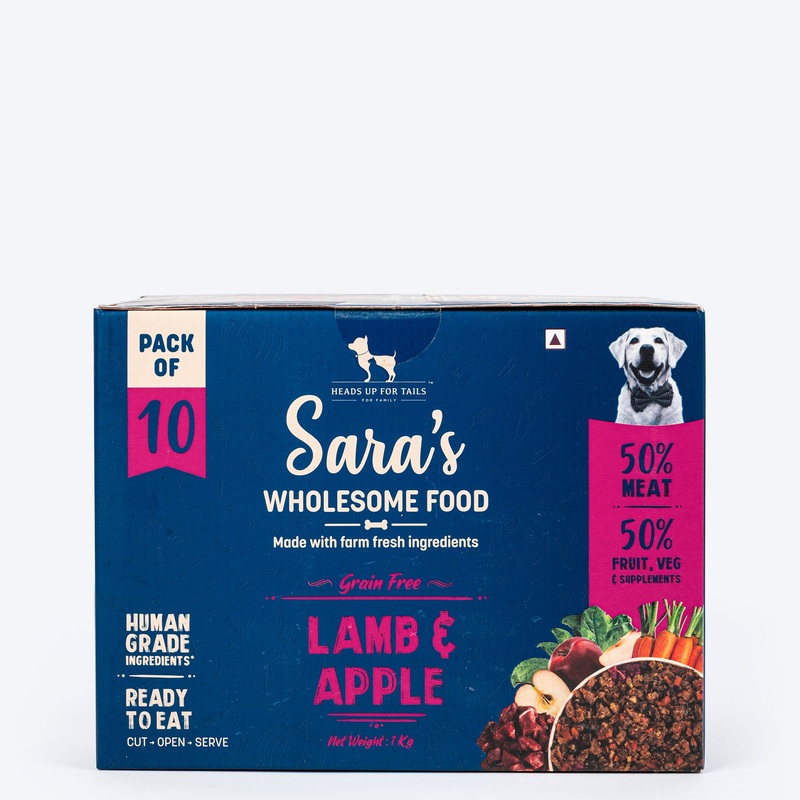 Sara’s Wholesome Grain-Free Lamb And Apple Dog Food – (10 x 100g)