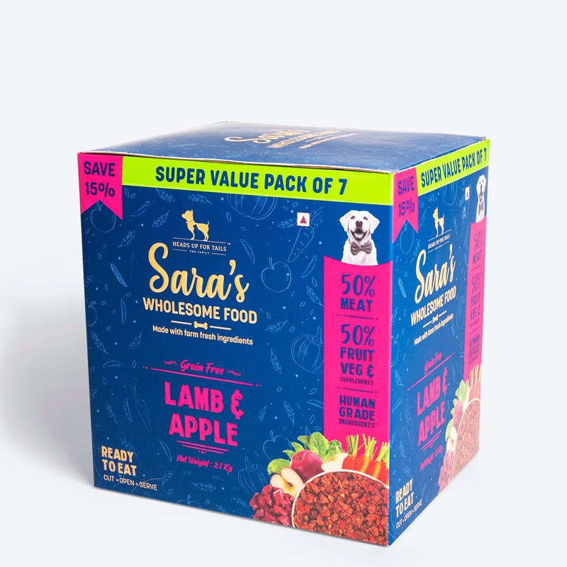 Sara’s Wholesome Grain-Free Lamb And Apple Dog Food – (7 x 300g)