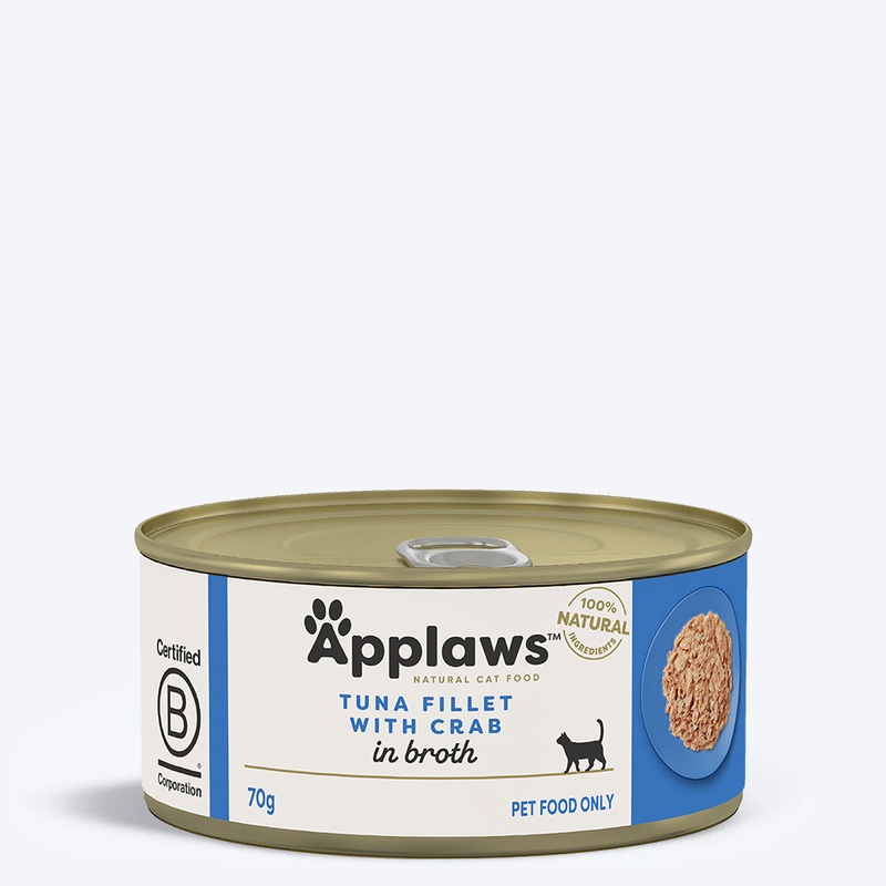 Applaws 70% Tuna Fillet with Crab Natural Wet Cat Food – 70 g
