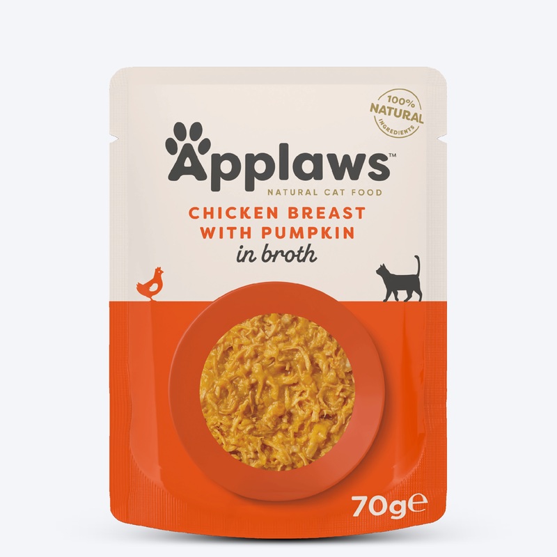 Applaws 75% Chicken Breast with Pumpkin in Broth Natural Wet Cat Food – 70 g