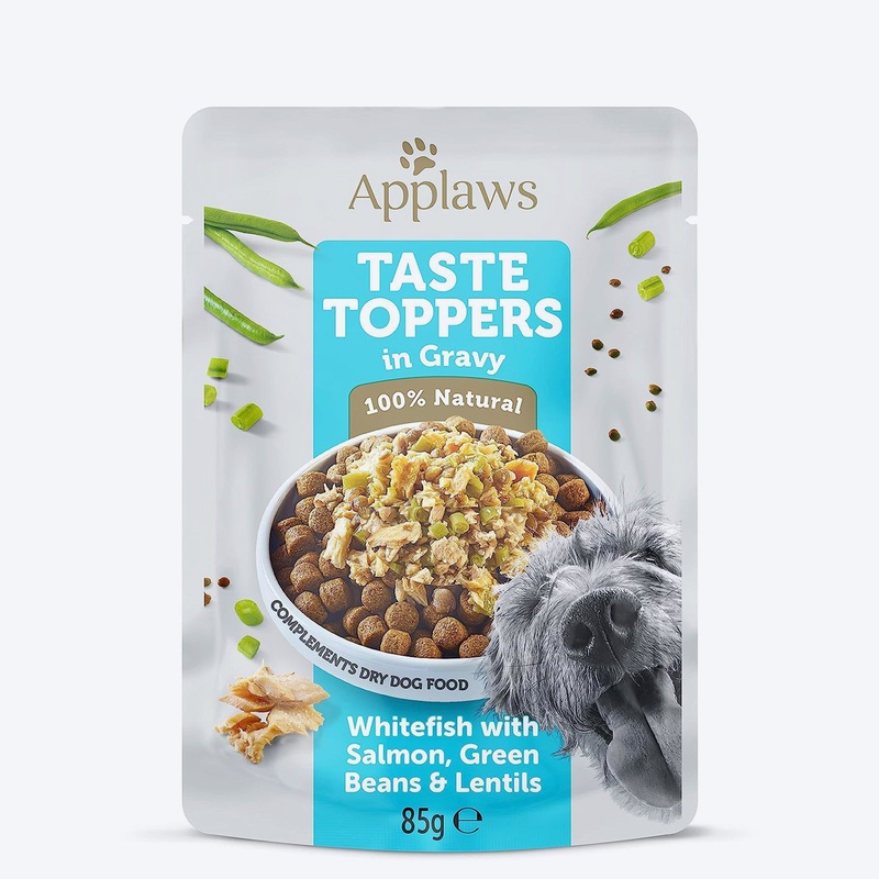 Applaws Taste Toppers Whitefish With Salmon, Green Beans & Lentils In Gravy Wet Food For Dog – 85 gm