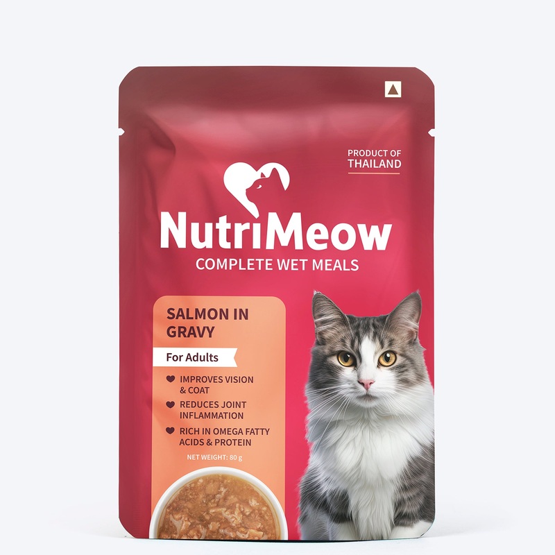 NutriMeow Salmon In Gravy Wet Food For Adult Cat – 80 gm