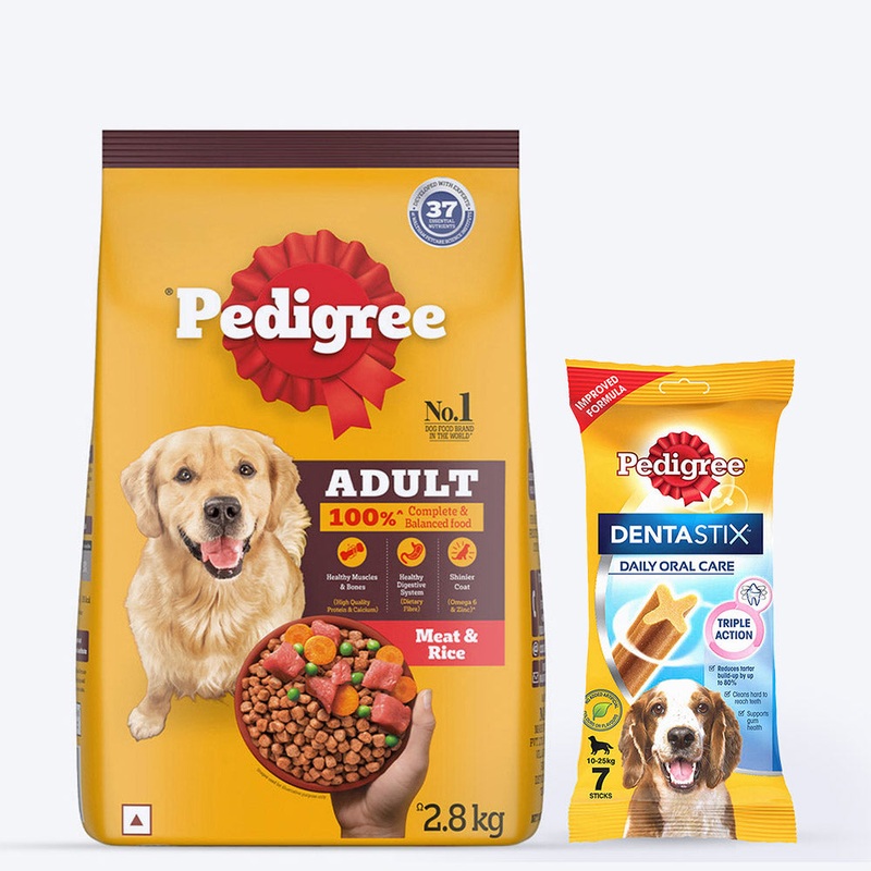 Pedigree Food & Dentastix Adult Dog Treat Combo – Pack of 2