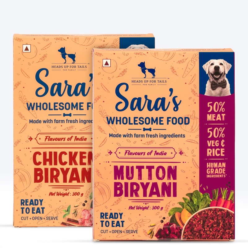 Sara’s Wholesome Biryani Dog Food – Flavours of India – (2 x 300 g)