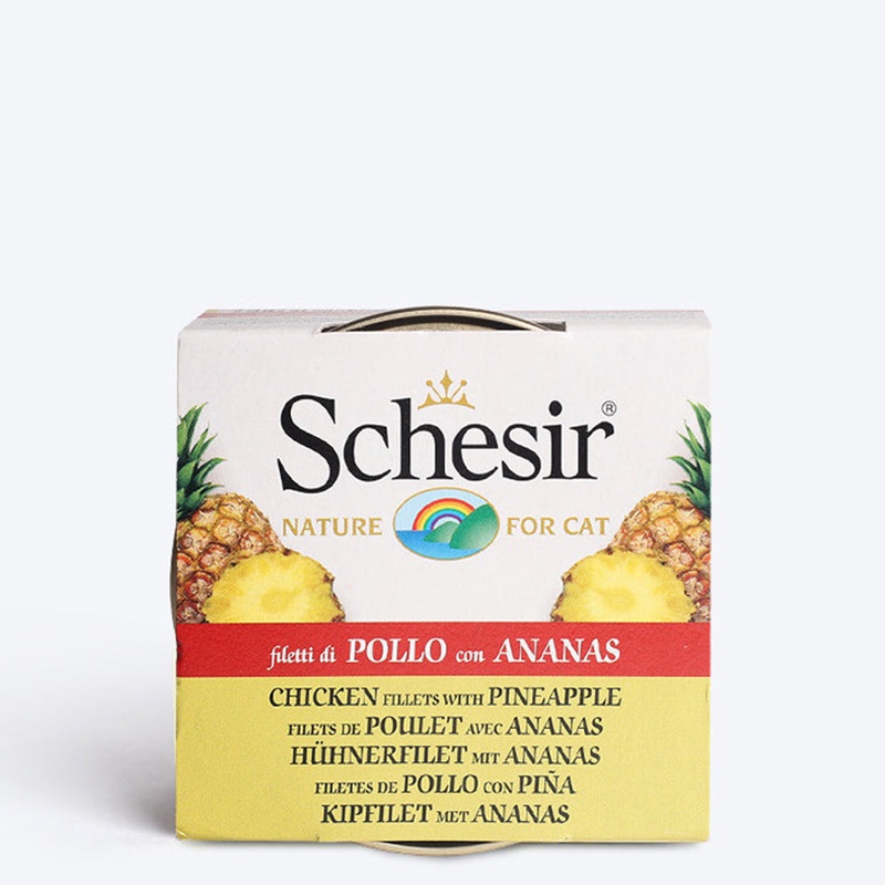 Schesir 40% Chicken Fillets With Pineapple Canned Wet Cat Food – 75 g