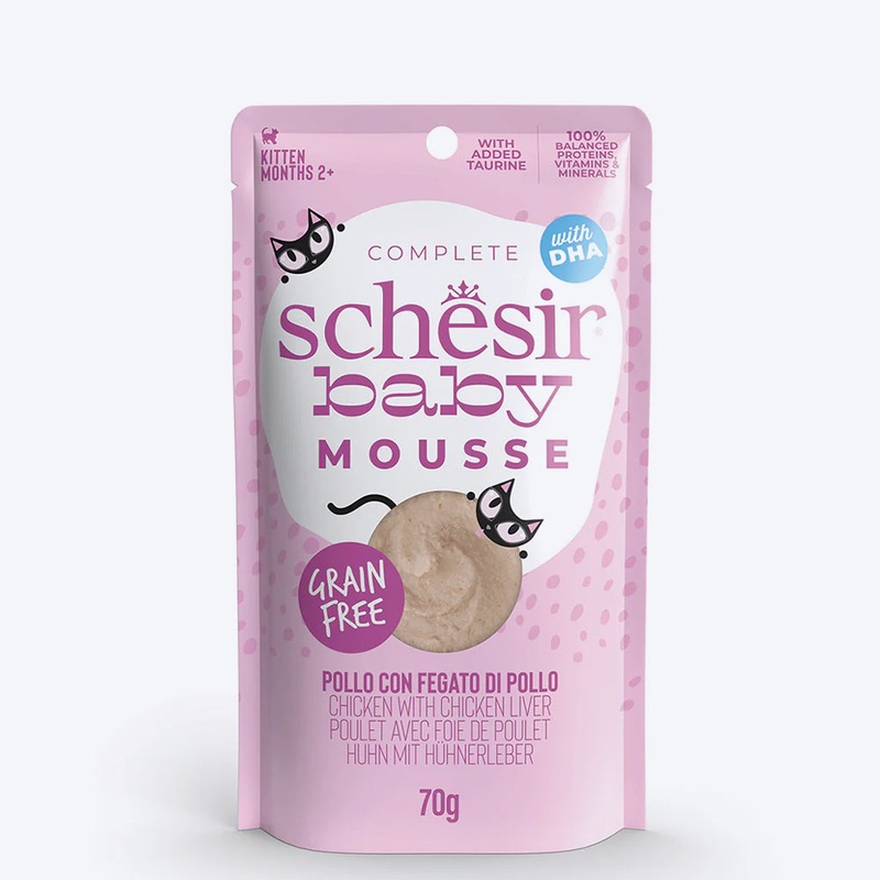 Schesir Baby Mousse Chicken With Chicken Liver Wet Food For Kitten – 70 gm