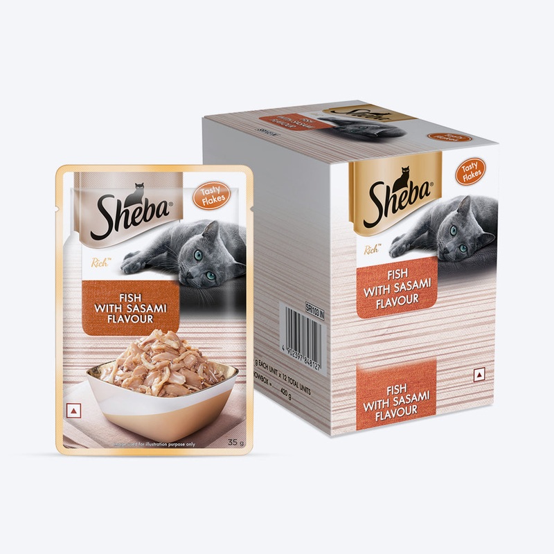 Sheba Premium Fish Sasami In Gravy Wet Cat Food – (12 x 35gm)