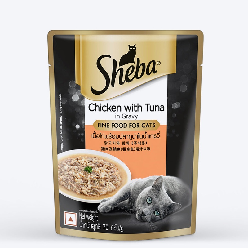 Sheba Rich Premium Chicken With Tuna In Gravy Adult Wet Cat Food – 70 gm Packs