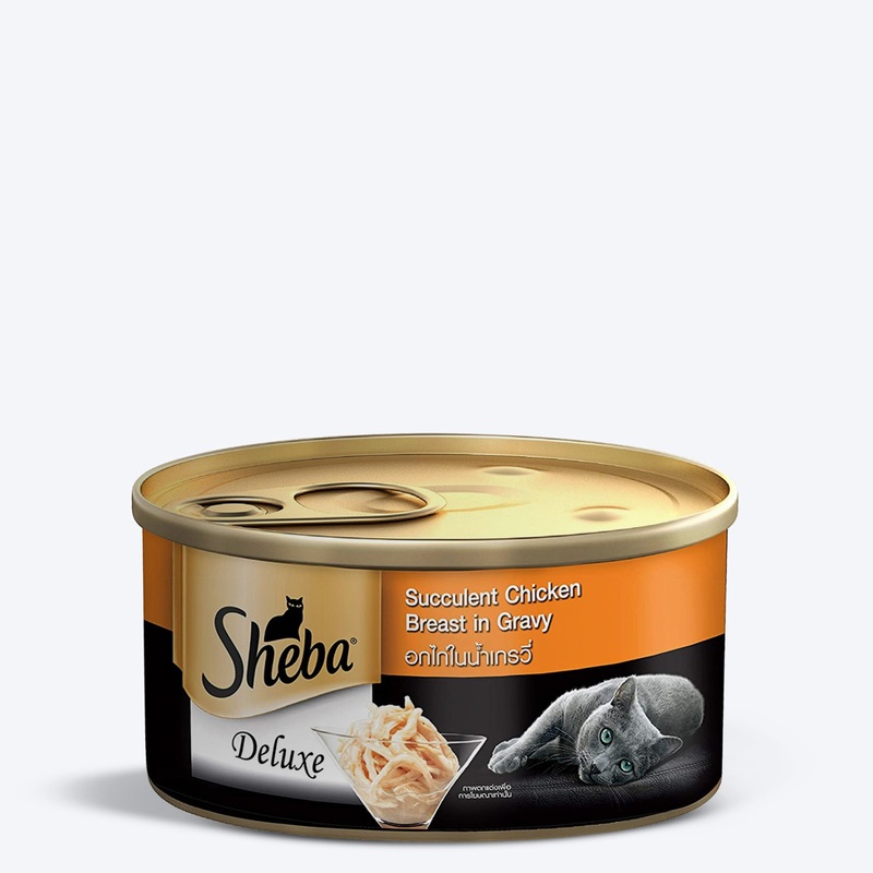 Sheba Succulent Chicken Breast in Gravy Adult Wet Cat Food – 85 gm Packs