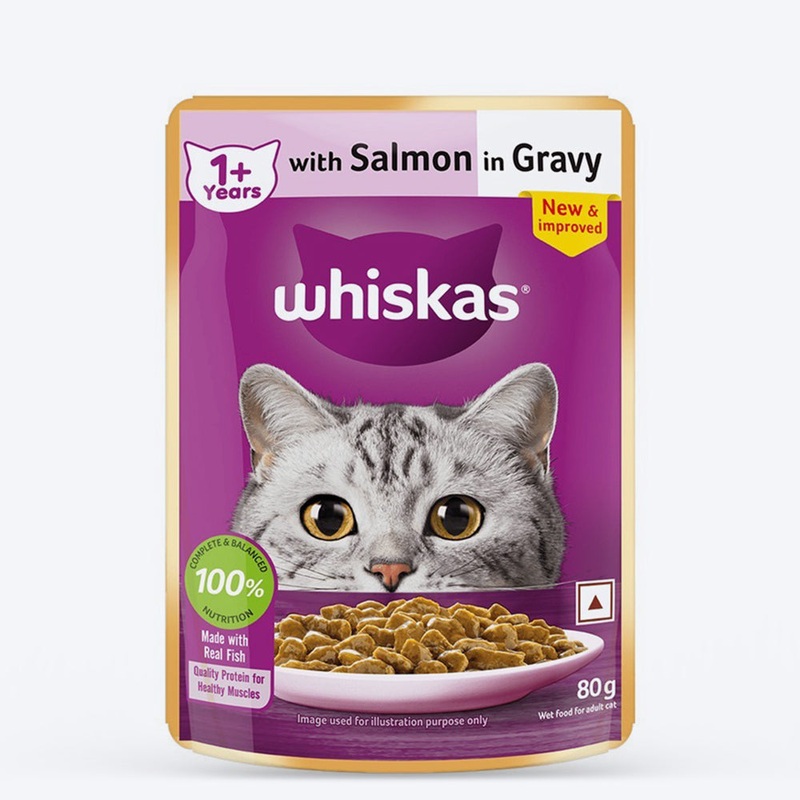 Whiskas Salmon in Gravy (1+ Years) Wet Food For Adult Cat – 80 gm Pack