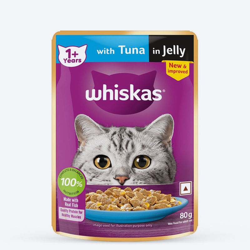 Whiskas Tuna in Jelly  (1+ Years) Wet Food For Adult Cat – 80 gm Pack