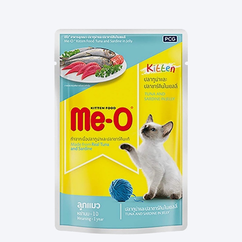 Me-O Tuna & Sardine Jelly Wet Kitten Food – 80 g packs