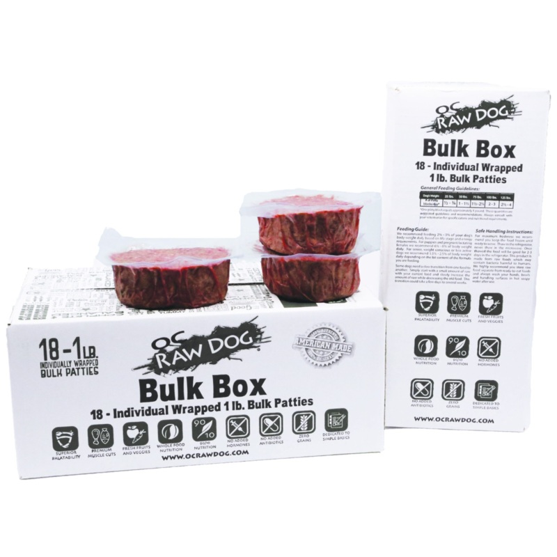 OC Raw Dog Duck & Produce Bulk Raw Frozen Dog Food (18 lb)