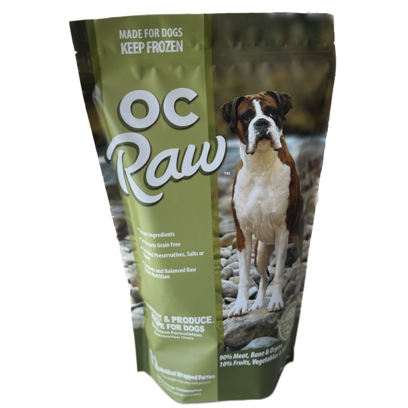OC Raw Dog Turkey & Produce Patties Raw Frozen Dog Food (6lb)