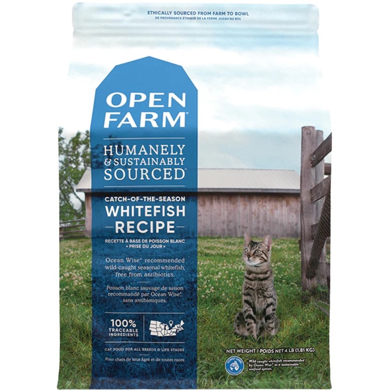 Open Farm Dry Cat Food|4 lb|8 lb|Wild-Caught Salmon|Homestead Turkey & Chicken|Pasture-Raised Lamb|Catch-of-the-Season Whitefish|Kitten
