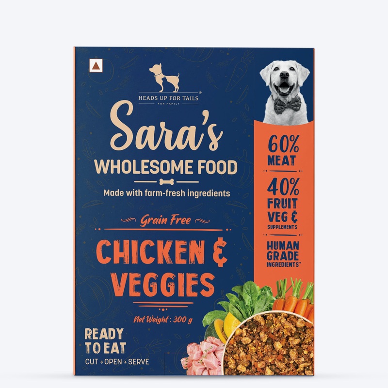 Sara’s Wholesome Grain-Free Chicken & Veggies Dog Food – 300 gm